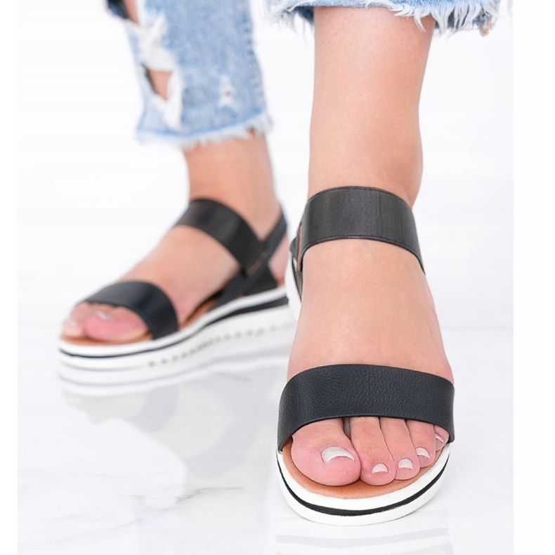 Black sandals on a chunky Cro sole 1