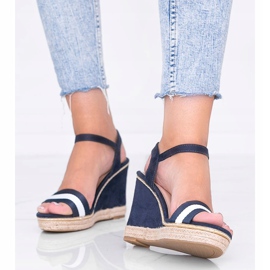 Black espadrilles on the Mona wedge navy blue 1