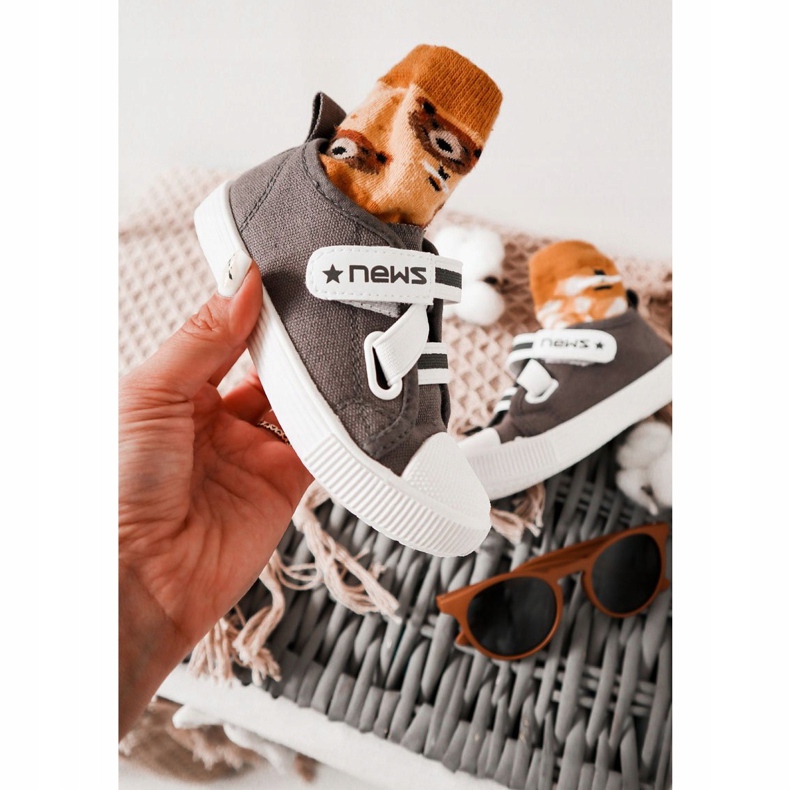 EVE Children's Sneakers With Velcro Gray News grey 1 EVE Children's Sneakers With Velcro Gray News grey 1