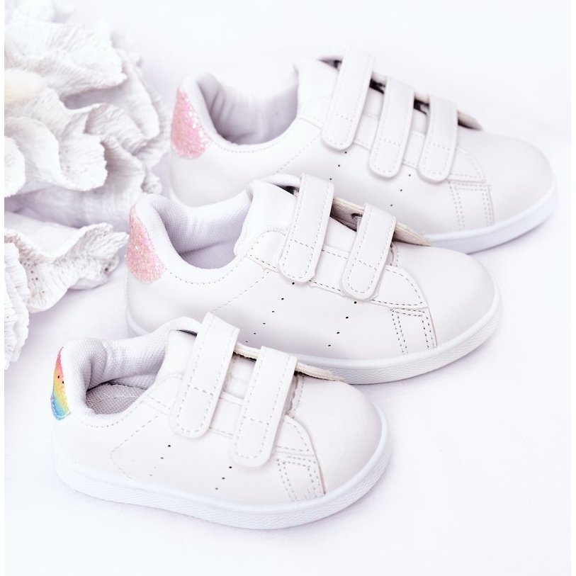 Children's white and pink Velcro sneakers - Fashionable Shoes Children's white and pink Velcro sneakers - Fashionable Shoes