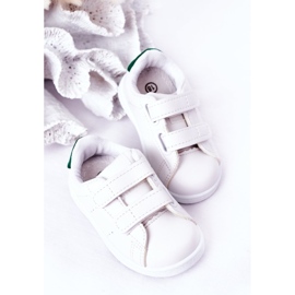 Children's white and green sneakers California with Velcro 1
