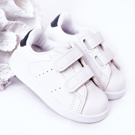 Children's white and navy blue California sneakers with Velcro 2