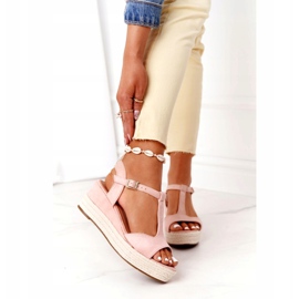 PG1 Pink Graciosa Wedge Sandals With Braids 2