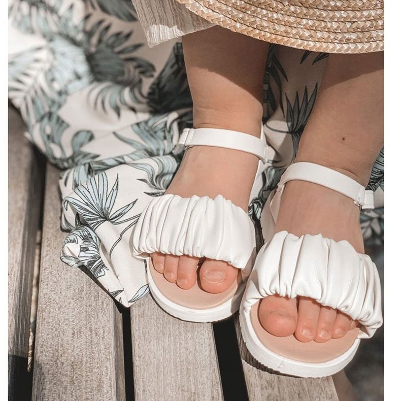 FR1 Children's Sandals With Velcro White Aimy 4