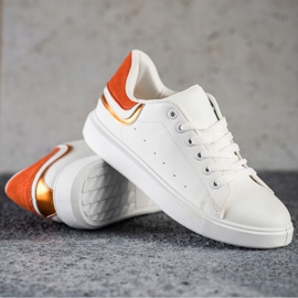 SHELOVET Sneakers With Orange Insert white 1