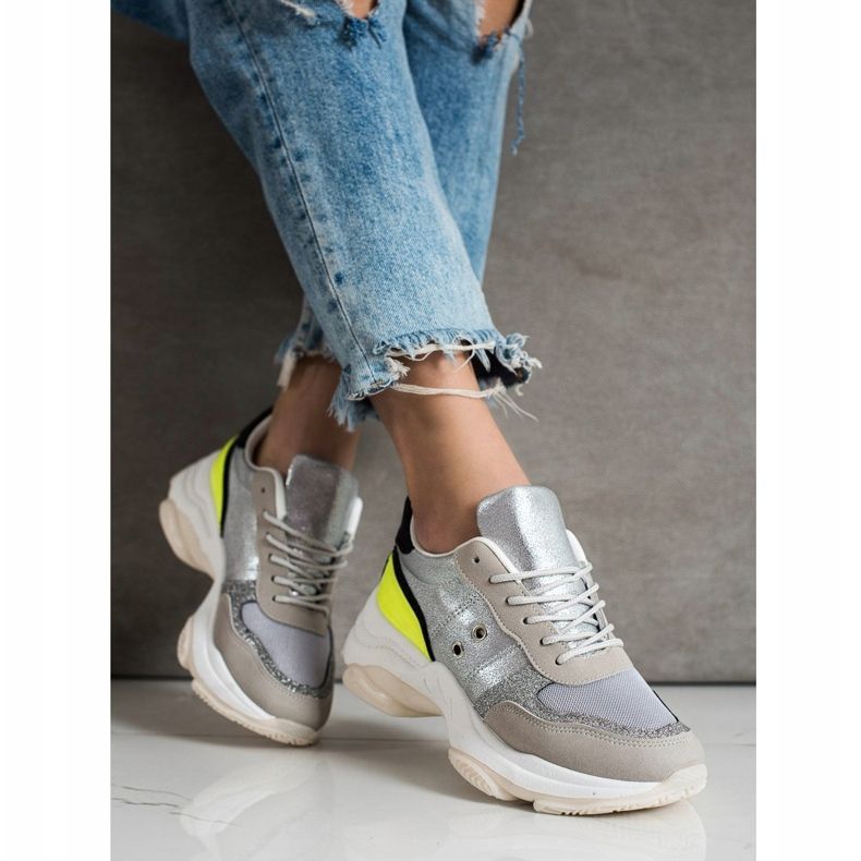 SHELOVET Comfortable fashionable sneakers silver multicolored 2 SHELOVET Comfortable fashionable sneakers silver multicolored 2