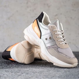 SHELOVET Comfortable fashionable sneakers silver multicolored 1 SHELOVET Comfortable fashionable sneakers silver multicolored 1