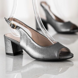 Goodin Graphite Shimmering Sandals silver 1