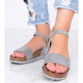 Gray sandals with Preatty Pea insole grey 1