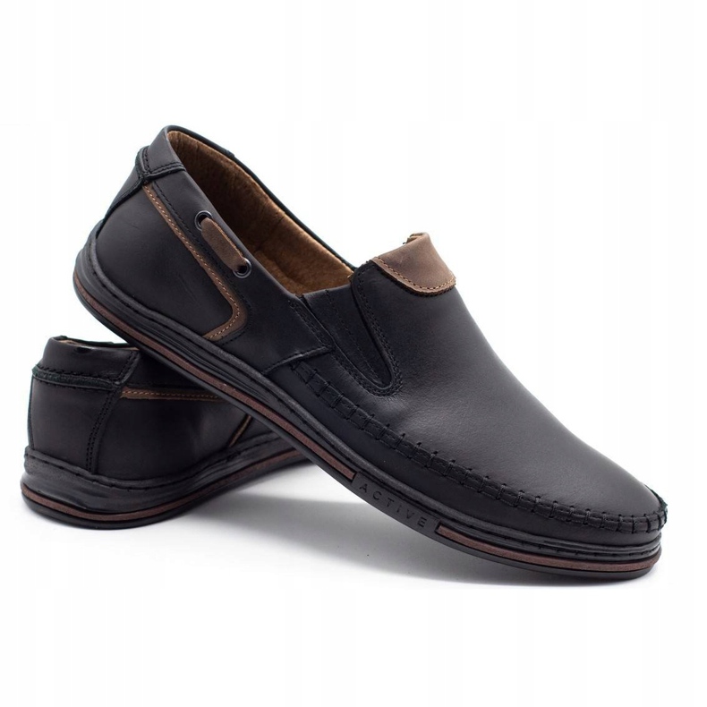 Polbut Men's shoes loafers 09 black brown 2