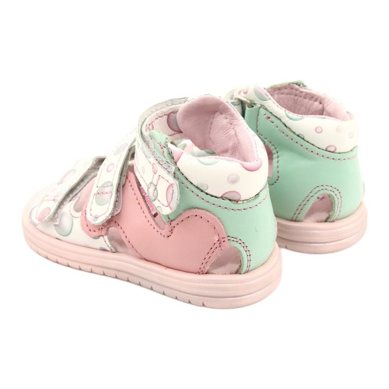 High prophylactic sandals Mazurek 1291 white pink green 3
