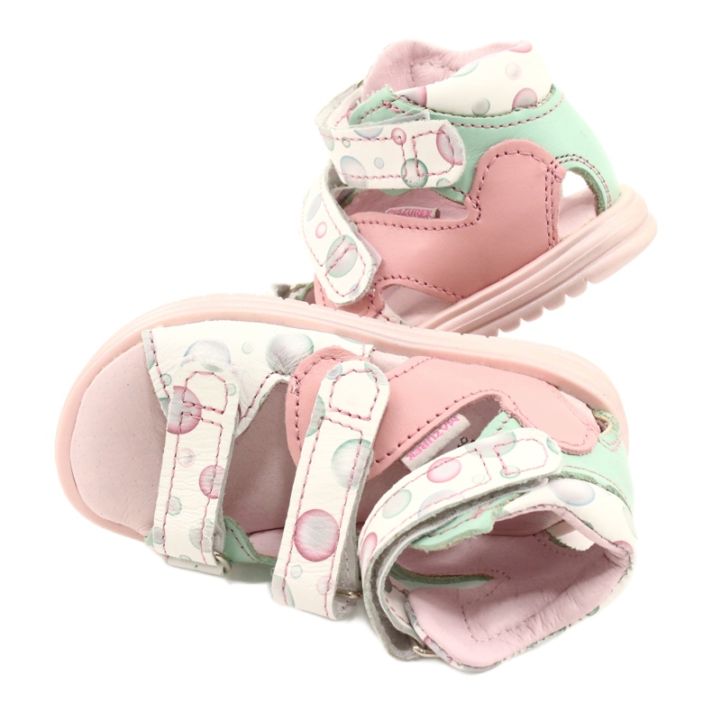 High prophylactic sandals Mazurek 1291 white pink green 4