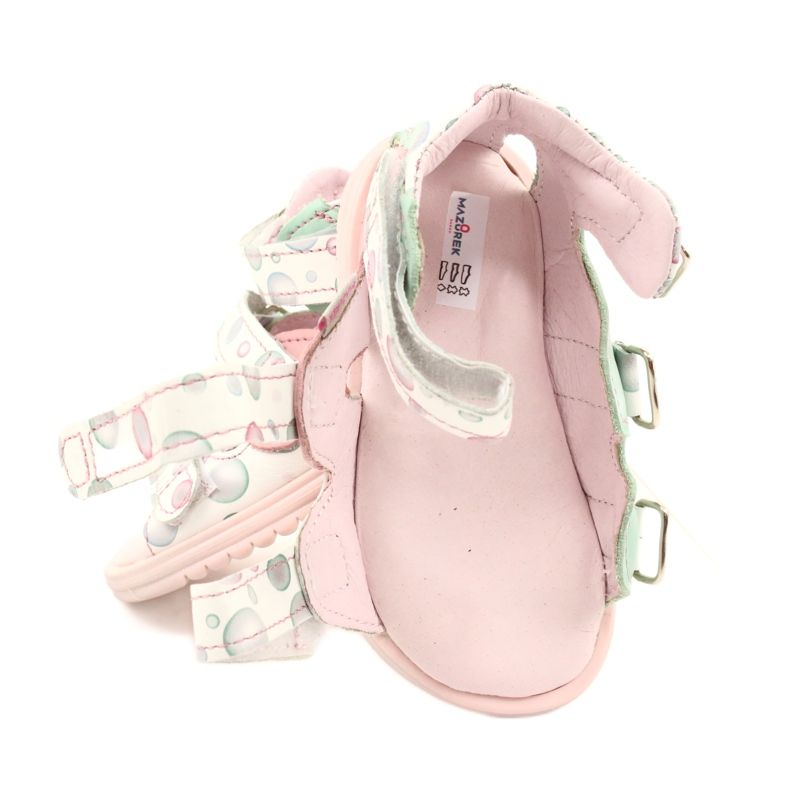 High prophylactic sandals Mazurek 1291 white pink green 5