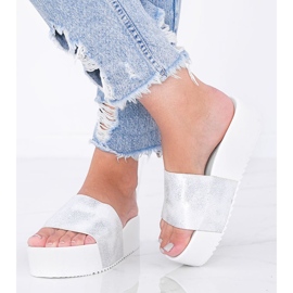White sandals on a thick Crysta sole 1