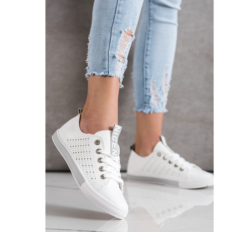 Bella Paris Sneakers With Eco Leather white 1 Bella Paris Sneakers With Eco Leather white 1