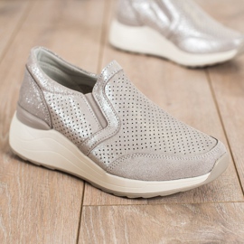 Goodin Leather Sneakers With Glitter beige 1 Goodin Leather Sneakers With Glitter beige 1