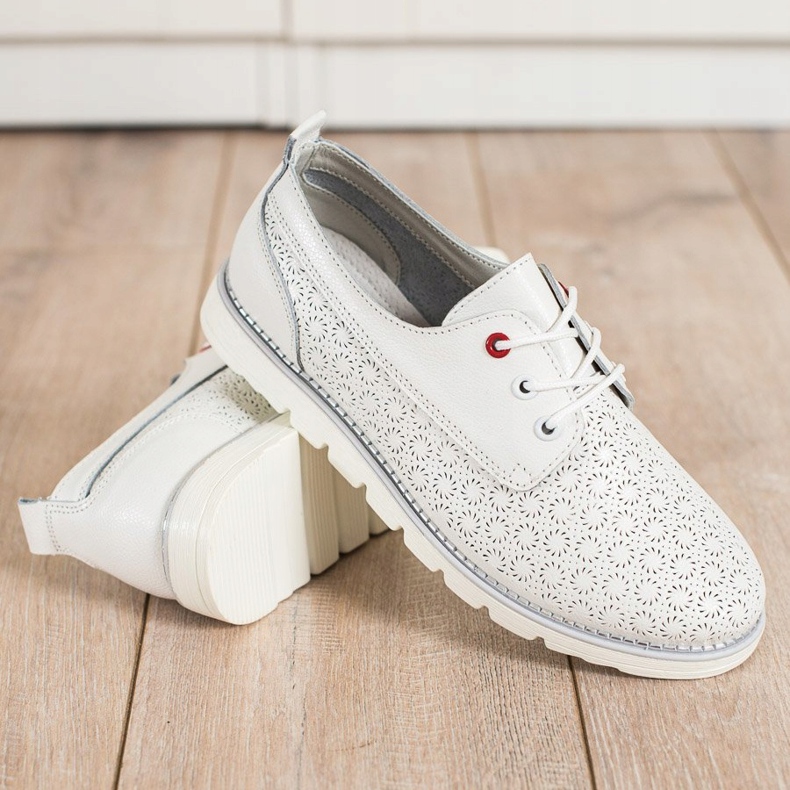 Goodin Leather Openwork Shoes white 1