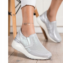 Goodin Leather Sneakers With Glitter grey 1
