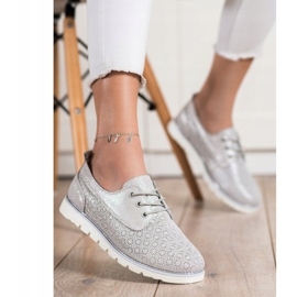 Goodin Leather Openwork Shoes multicolored golden 1