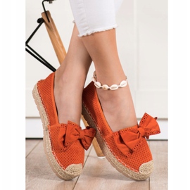 Mannika Openwork Espadrilles With A Bow orange 1