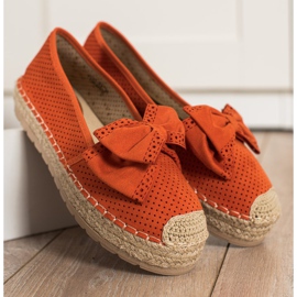 Mannika Openwork Espadrilles With A Bow orange 2