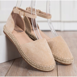 Small Swan Comfortable Suede Espadrilles brown 2
