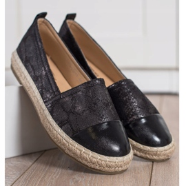 Bestelle Shiny Espadrilles With Eco Leather black 2 Bestelle Shiny Espadrilles With Eco Leather black 2