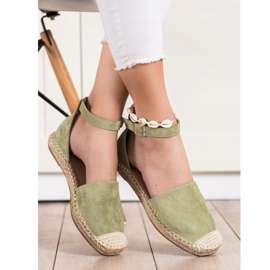 Small Swan Green espadrilles with buckle 1
