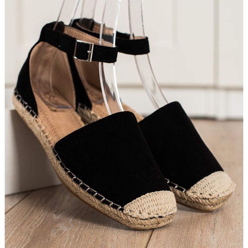 Small Swan Black Espadrilles With Buckle 2