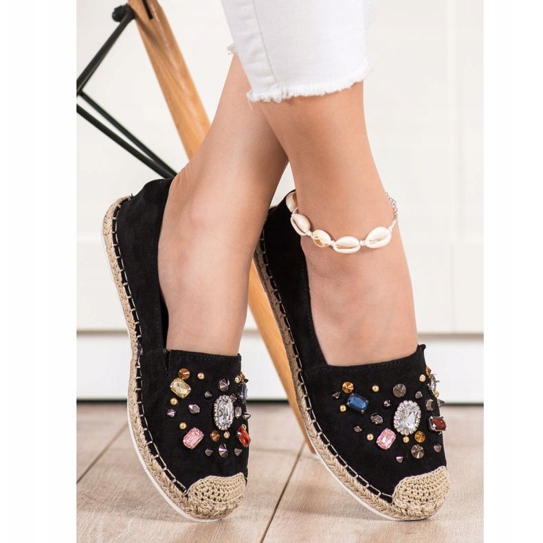 Gogo Espadrilles With Crystals black 1