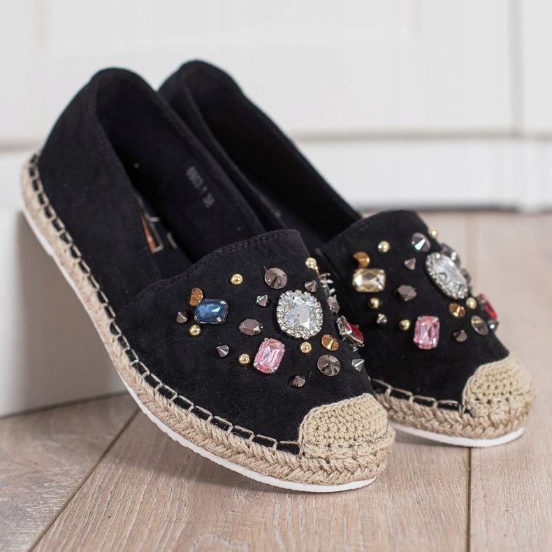 Gogo Espadrilles With Crystals black 2
