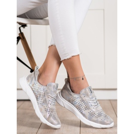 Goodin Shiny Leather Sneakers beige grey golden 2 Goodin Shiny Leather Sneakers beige grey golden 2