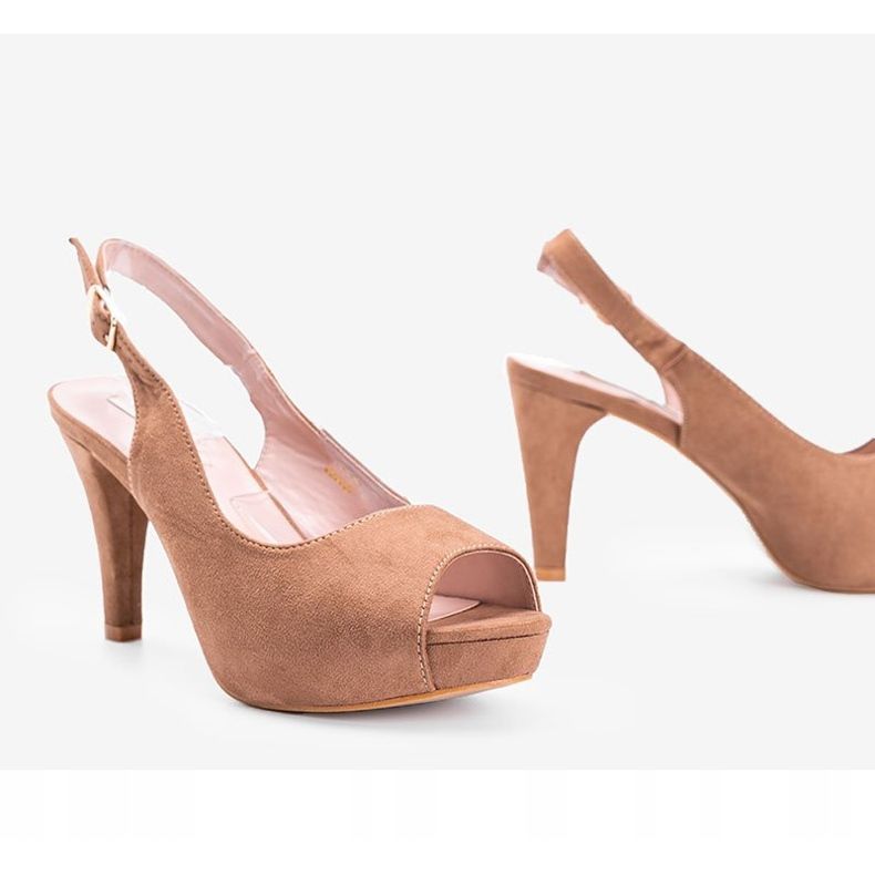 Jun's brown stiletto heel sandals 1