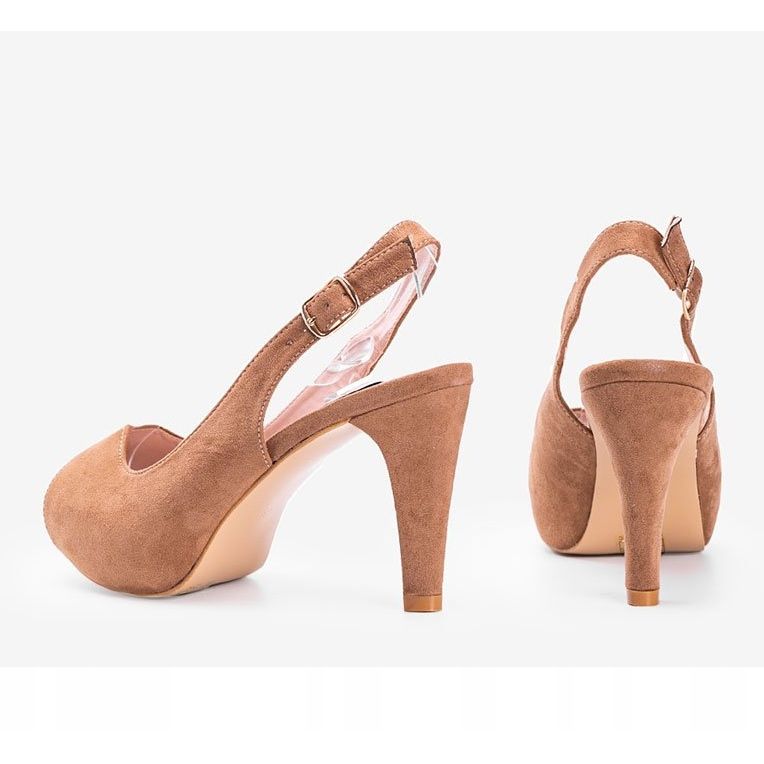 Jun's brown stiletto heel sandals 2