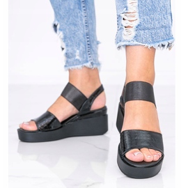 Black wedge sandals from Tiffi 1