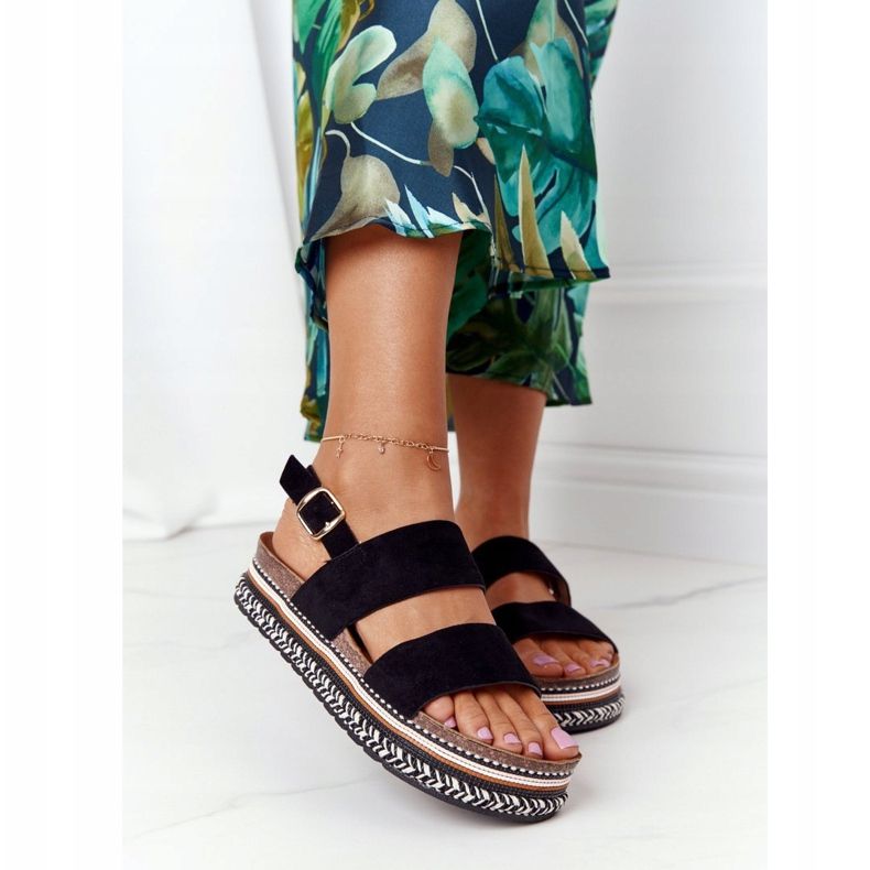 Suede Sandals On The Black Olympia Platform multicolored 2