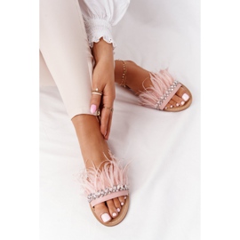 Slippers With Feathers Lu Boo Pink 1