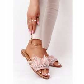 Slippers With Feathers Lu Boo Pink 2