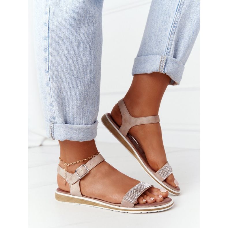 S.Barski Sandals With Cubic Zirconia S. Barski 701-18 Beige 2