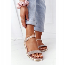 S.Barski Sandals With Cubic Zirconia S. Barski 701-18 Beige 1