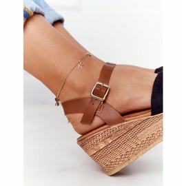 S.Barski Black Sandals On Wedge S. Barski GD-38 brown 1