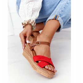 S.Barski Sandals On Wedge S. Barski GD-38 Red brown 1