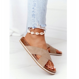 Leather Profiled Slippers Big Star HH274593 Beige 2 Leather Profiled Slippers Big Star HH274593 Beige 2