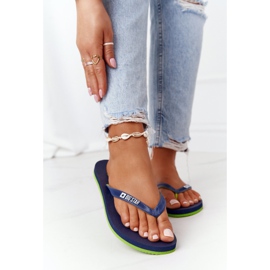 Women's Flip-flops Big Star FF274A312 Navy blue green 2