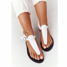 Leather Sandals Flip-flops Big Star HH274702 White 1