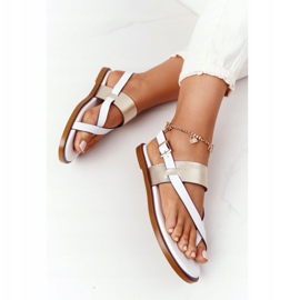 Leather Sandals Flip-flops Big Star HH274714 White and Gold golden 1 Leather Sandals Flip-flops Big Star HH274714 White and Gold golden 1