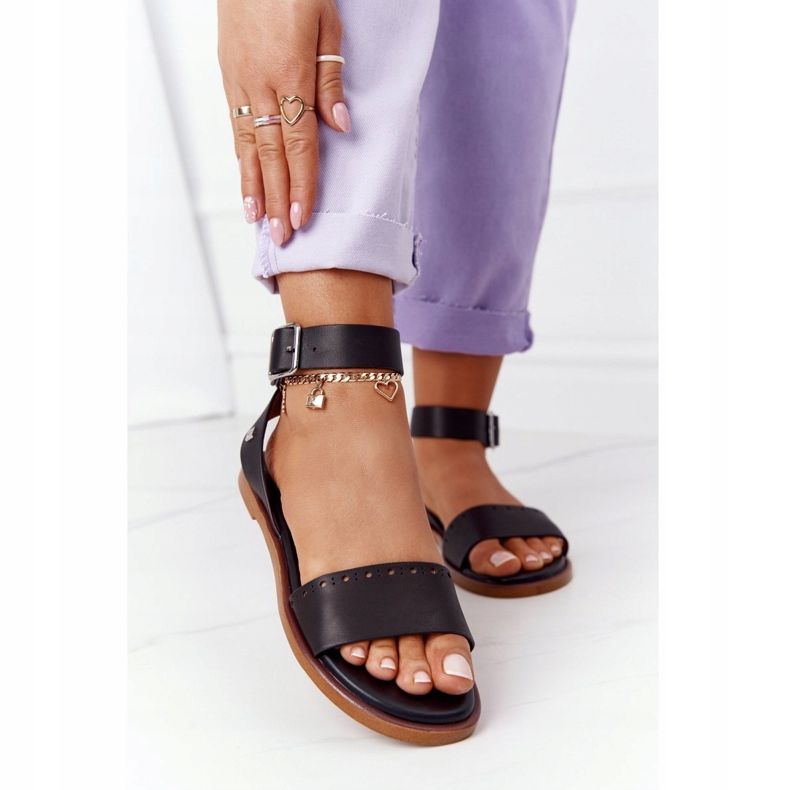 Leather Sandals Big Star HH274720 Black 2