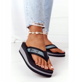 Women's flip-flops on the wedge Big Star HH274A096 Black grey 2 Women's flip-flops on the wedge Big Star HH274A096 Black grey 2