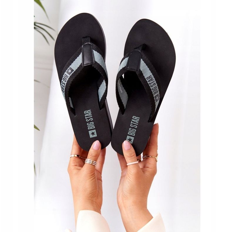 Women's flip-flops on the wedge Big Star HH274A096 Black grey 1 Women's flip-flops on the wedge Big Star HH274A096 Black grey 1