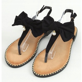 Black sandals with a bow N-102 Black 1